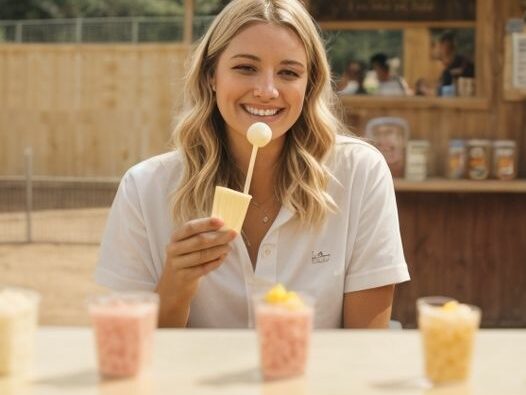 Lily the zookeeper with giraffe milk treats